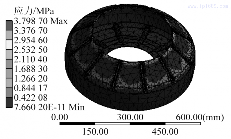 圖 8 優(yōu)化模型應力結果