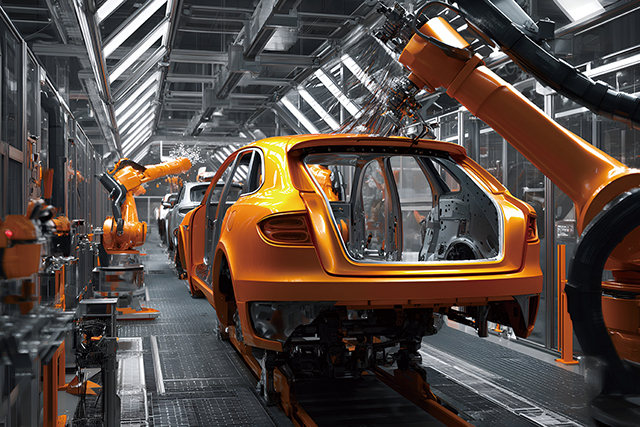 汽車生產(chǎn)線的機械臂